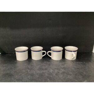 Set of 4 TIENSHAN Stoneware Coffee Mugs Cups Striped Banded